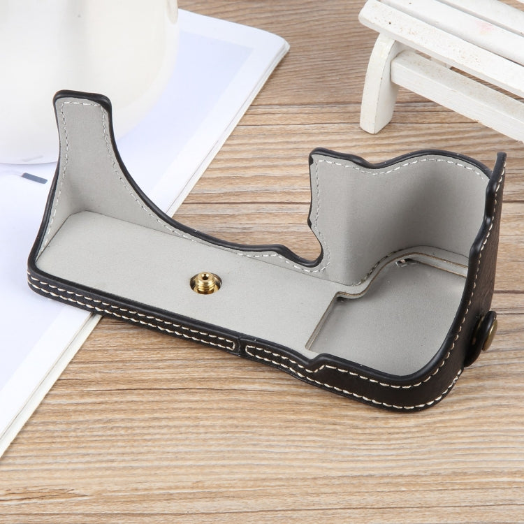 For FUJIFILM X-S20 Buffalo Texture PU Leather Camera Half Case Base(Black) by bashfashion