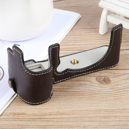 For FUJIFILM X-S20 Buffalo Texture PU Leather Camera Half Case Base(Dark Coffee) by bashfashion