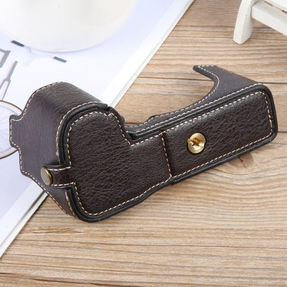 For FUJIFILM X-S20 Buffalo Texture PU Leather Camera Half Case Base(Dark Coffee) by bashfashion