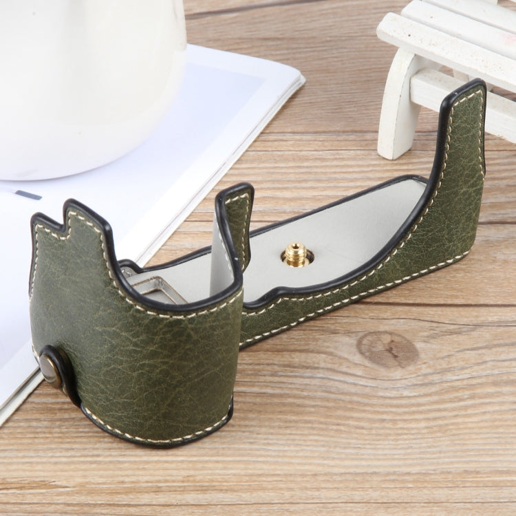 For FUJIFILM X-S20 Buffalo Texture PU Leather Camera Half Case Base(Green) by bashfashion