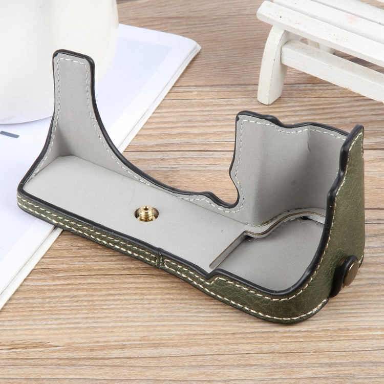 For FUJIFILM X-S20 Buffalo Texture PU Leather Camera Half Case Base(Green) by bashfashion