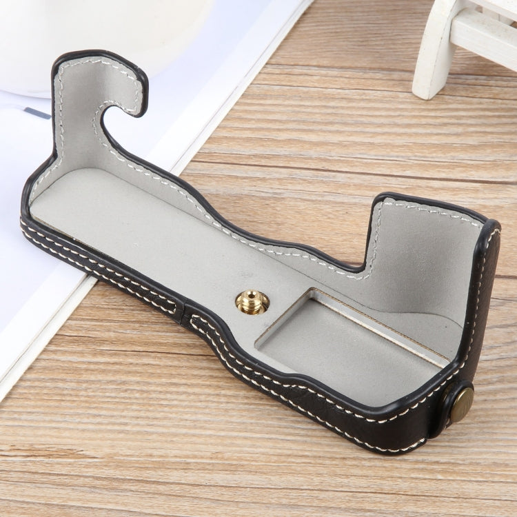 For FUJIFILM X-T1 Buffalo Texture PU Leather Camera Half Case Base(Black) by bashfashion