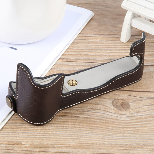 For FUJIFILM X-T1 Buffalo Texture PU Leather Camera Half Case Base(Dark Coffee) by bashfashion