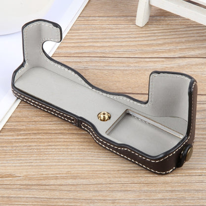 For FUJIFILM X-T1 Buffalo Texture PU Leather Camera Half Case Base(Dark Coffee) by bashfashion