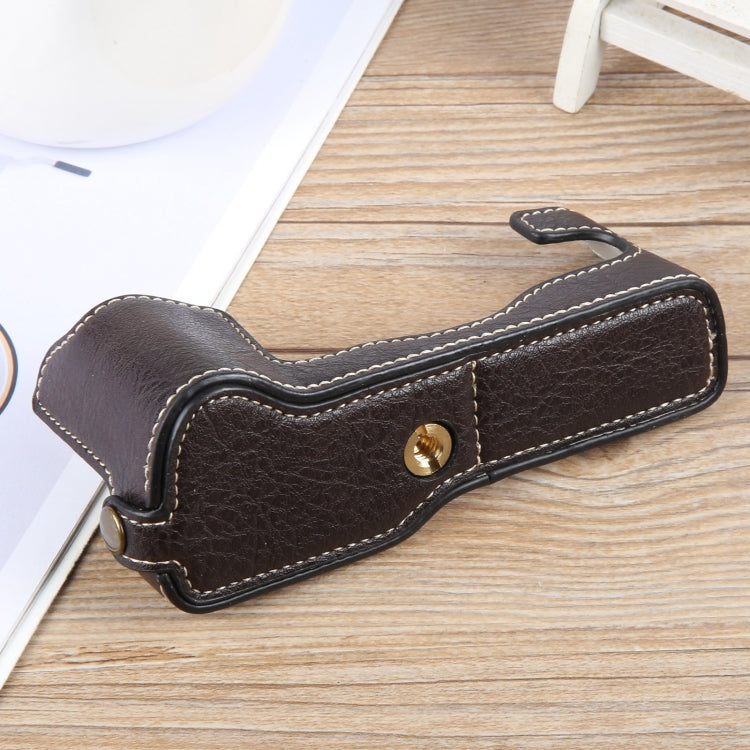 For FUJIFILM X-T1 Buffalo Texture PU Leather Camera Half Case Base(Dark Coffee) by bashfashion
