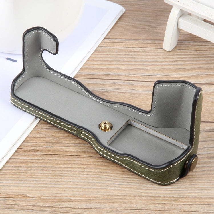 For FUJIFILM X-T1 Buffalo Texture PU Leather Camera Half Case Base(Green) by bashfashion