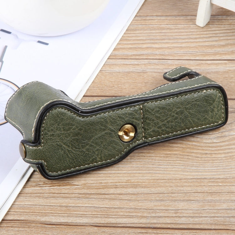 For FUJIFILM X-T1 Buffalo Texture PU Leather Camera Half Case Base(Green) by bashfashion