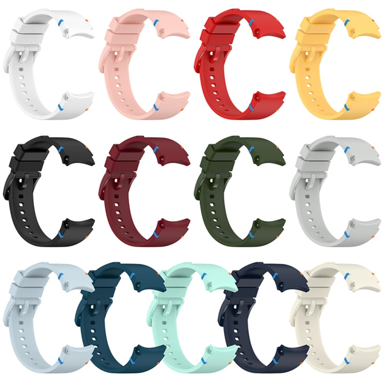 For Samsung Galaxy Watch 7 40 / 44mm Official Solid Color Stitched Silicone Watch Band(Creamy White) by bashfashion