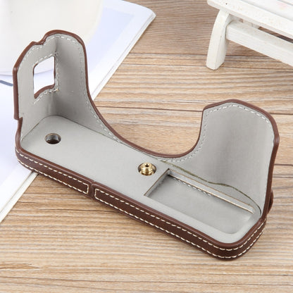 For FUJIFILM X100VI Glossy PU Leather Camera Half Case Base(Coffee) by bashfashion
