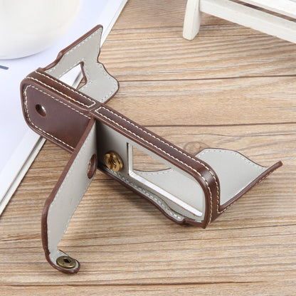 For FUJIFILM X100VI Glossy PU Leather Camera Half Case Base(Coffee) by bashfashion