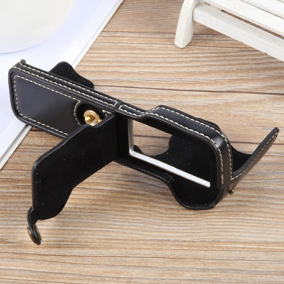 For FUJIFILM X-T5 Glossy PU Leather Camera Half Case Base(Black) by bashfashion