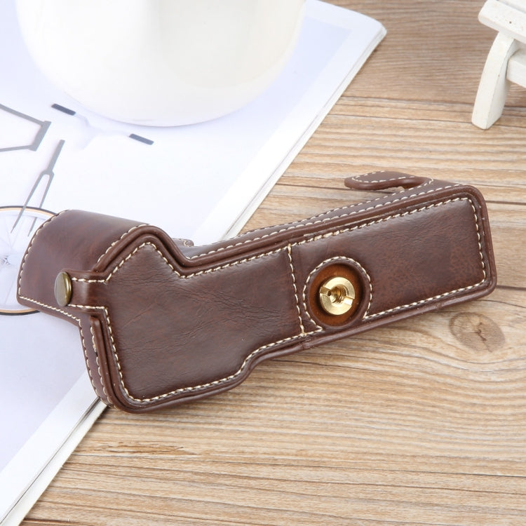 For FUJIFILM X-T5 Glossy PU Leather Camera Half Case Base(Coffee) by bashfashion