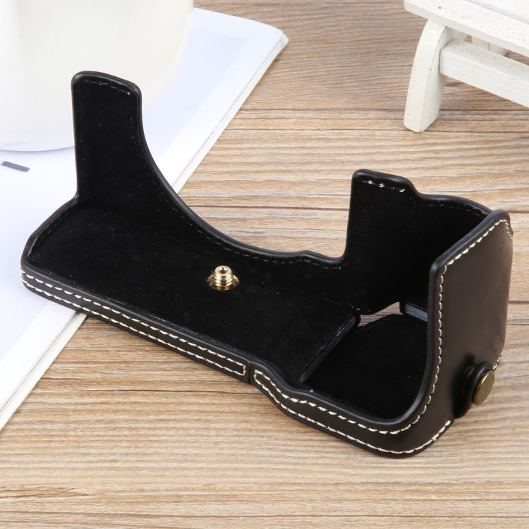 For Sony ILCE-7CM2 / Alpha 7C II Glossy PU Leather Camera Half Case Base(Black) by bashfashion