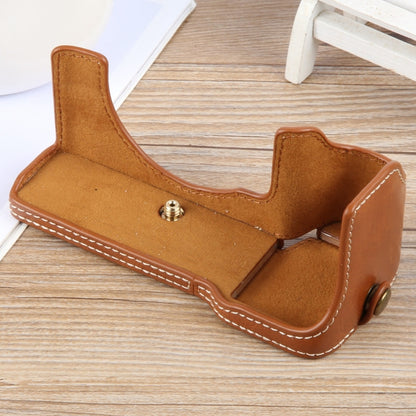 For Sony ILCE-7CM2 / Alpha 7C II Glossy PU Leather Camera Half Case Base(Brown) by bashfashion