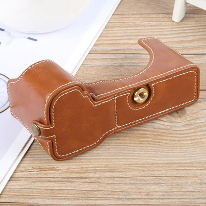 For Sony ILCE-7CM2 / Alpha 7C II Glossy PU Leather Camera Half Case Base(Brown) by bashfashion