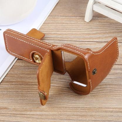 For Sony ILCE-7CM2 / Alpha 7C II Glossy PU Leather Camera Half Case Base(Brown) by bashfashion