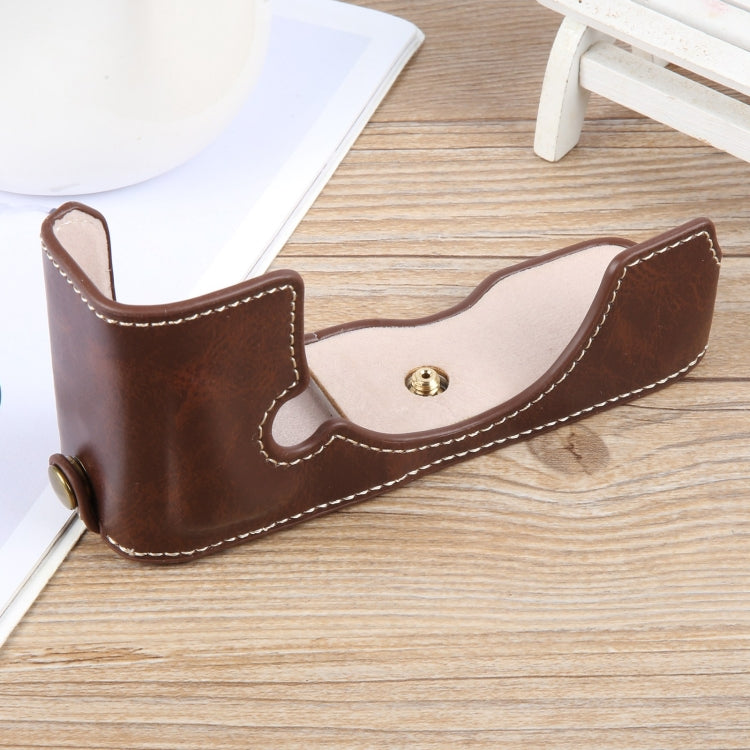 For Nikon ZFC Glossy PU Leather Camera Half Case Base(Coffee) by bashfashion