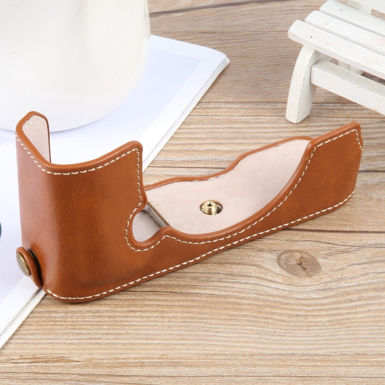 For Nikon ZFC Glossy PU Leather Camera Half Case Base(Brown) by bashfashion