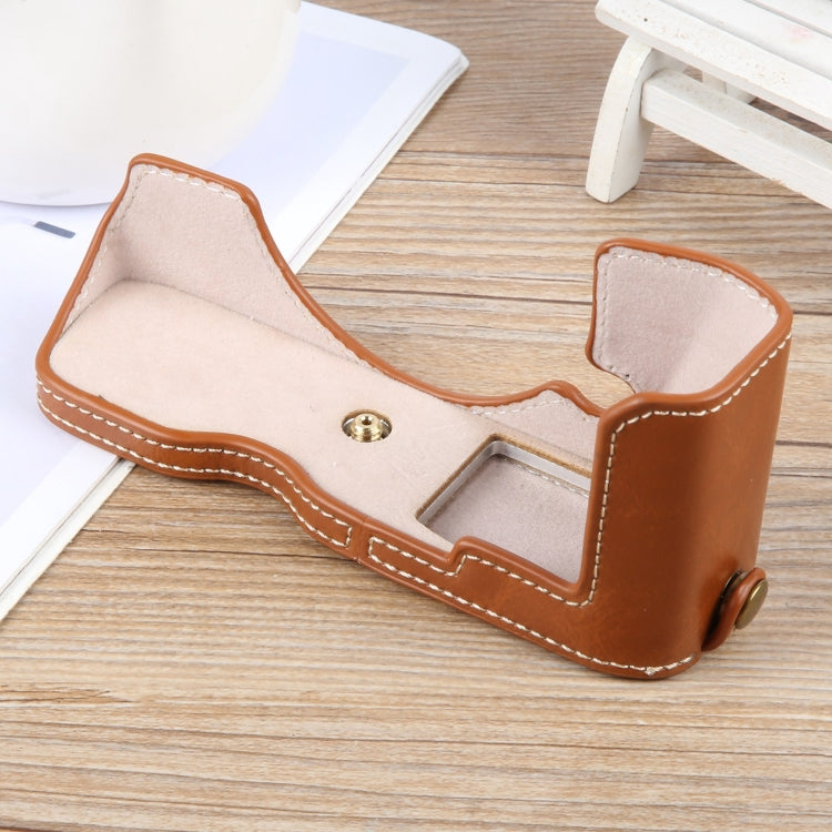 For Nikon ZFC Glossy PU Leather Camera Half Case Base(Brown) by bashfashion