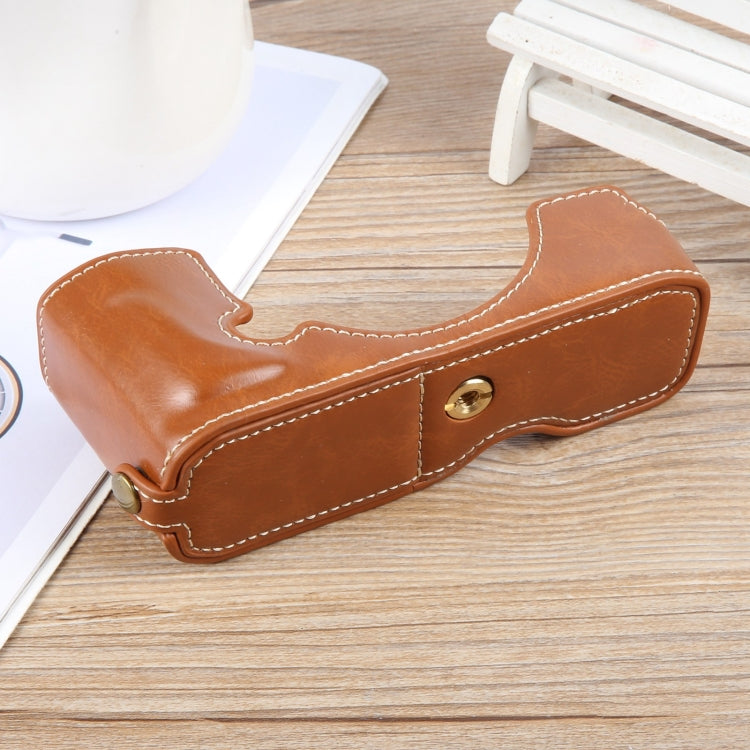 For Nikon ZFC Glossy PU Leather Camera Half Case Base(Brown) by bashfashion