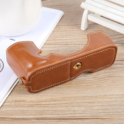 For Nikon ZFC Glossy PU Leather Camera Half Case Base(Brown) by bashfashion