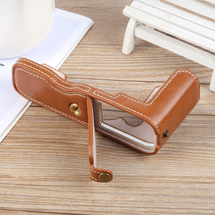 For Nikon ZFC Glossy PU Leather Camera Half Case Base(Brown) by bashfashion