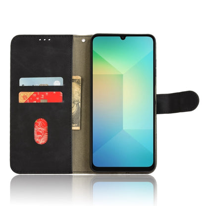 For Samsung Galaxy A06 Skin Feel Magnetic Flip Leather Phone Case(Black) by bashfashion