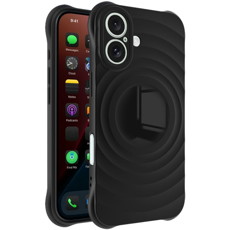 For iPhone 16 IMAK UC-6 Series Manbo Frosting Soft Phone Case(Black) by imak