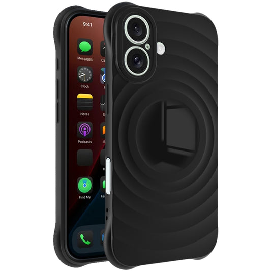 For iPhone 16 IMAK UC-6 Series Manbo Frosting Soft Phone Case(Black) by imak