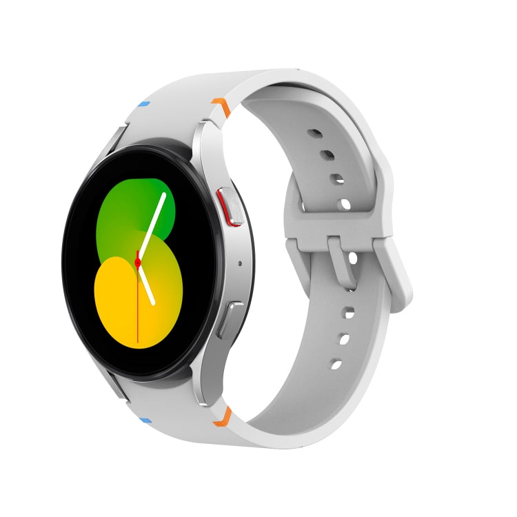 For Samsung Galaxy Watch 7 40 / 44mm Glossy Stitched Silicone Watch Band(White) by bashfashion