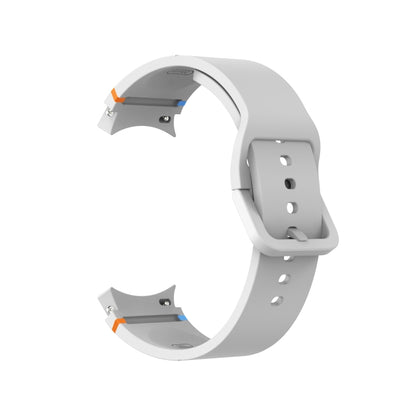 For Samsung Galaxy Watch 7 40 / 44mm Glossy Stitched Silicone Watch Band(White) by bashfashion