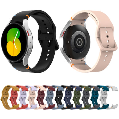 For Samsung Galaxy Watch 7 40 / 44mm Glossy Stitched Silicone Watch Band(White) by bashfashion