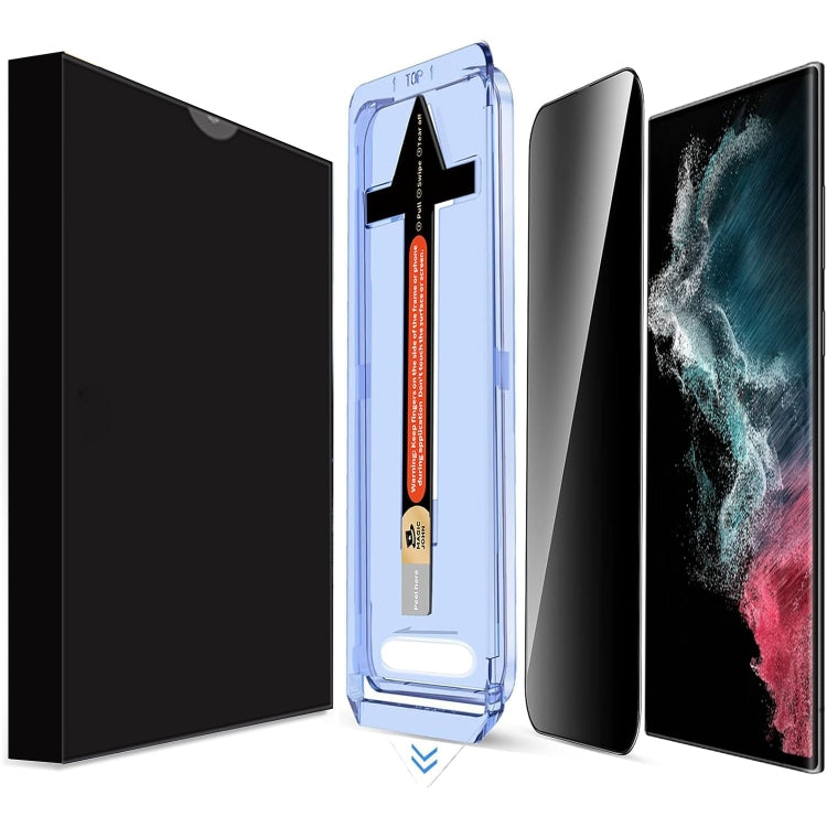 For Samsung Galaxy S22 Ultra 5G LK Easy Install Privacy Tempered Glass Film(Black) by bashfashion