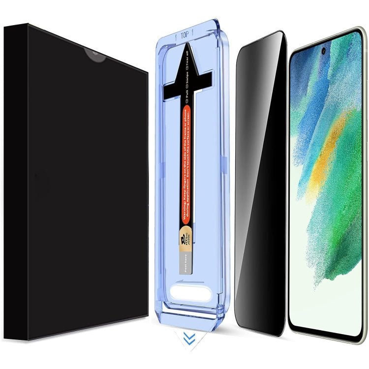 For Samsung Galaxy S21 FE 5G LK Easy Install Privacy Tempered Glass Film(Black) by bashfashion