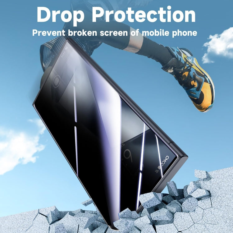 For Samsung Galaxy S25 5G LK Easy Install Privacy Tempered Glass Film(Black) by bashfashion