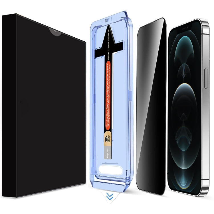 For iPhone 12 Pro Max LK Easy Install Privacy Tempered Glass Film(Black) by bashfashion