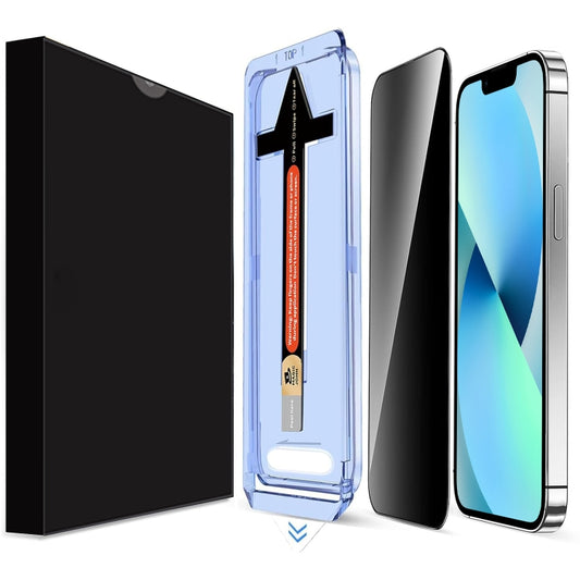 For iPhone 13 / 13 Pro LK Easy Install Privacy Tempered Glass Film(Black) by bashfashion