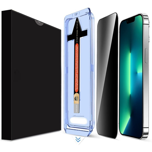 For iPhone 13 Pro Max LK Easy Install Privacy Tempered Glass Film(Black) by bashfashion