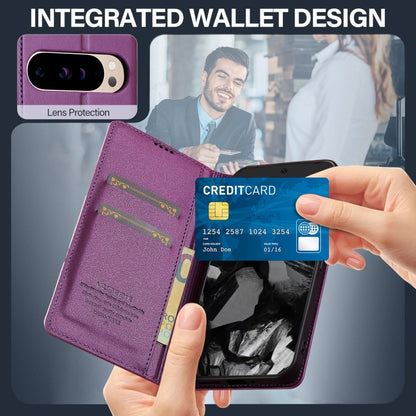 For Google Pixel 9 Pro / 9 LC.IMEEKE L1 Series Frosted Fine Texture PU Phone Case(Purple) by LC.IMEEKE