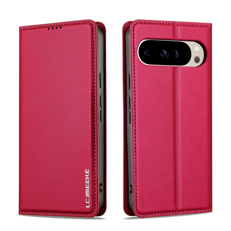 For Google Pixel 9 Pro / 9 LC.IMEEKE L1 Series Frosted Fine Texture PU Phone Case(Red) by LC.IMEEKE