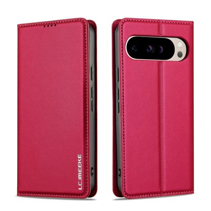 For Google Pixel 9 Pro / 9 LC.IMEEKE L1 Series Frosted Fine Texture PU Phone Case(Red) by LC.IMEEKE
