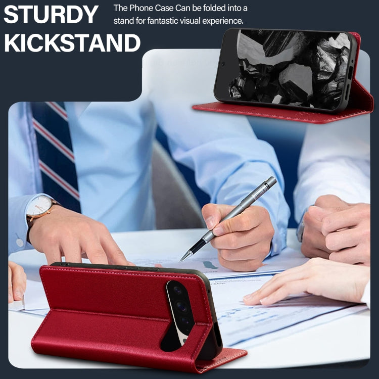 For Google Pixel 9 Pro / 9 LC.IMEEKE L1 Series Frosted Fine Texture PU Phone Case(Red) by LC.IMEEKE