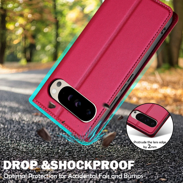 For Google Pixel 9 Pro / 9 LC.IMEEKE L1 Series Frosted Fine Texture PU Phone Case(Red) by LC.IMEEKE