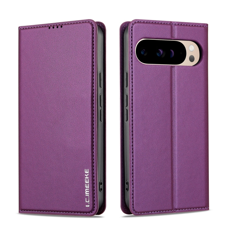 For Google Pixel 9 Pro XL LC.IMEEKE L1 Series Frosted Fine Texture PU Phone Case(Purple) by LC.IMEEKE