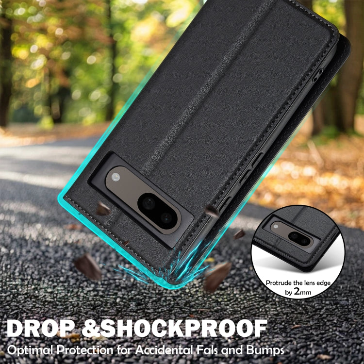 For Google Pixel 7A LC.IMEEKE L1 Series Frosted Fine Texture PU Phone Case(Black) by LC.IMEEKE