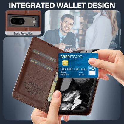 For Google Pixel 7A LC.IMEEKE L1 Series Frosted Fine Texture PU Phone Case(Brown) by LC.IMEEKE