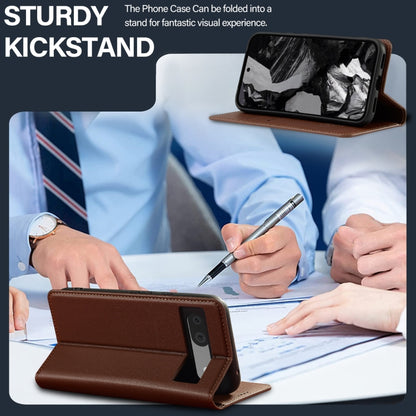 For Google Pixel 7A LC.IMEEKE L1 Series Frosted Fine Texture PU Phone Case(Brown) by LC.IMEEKE