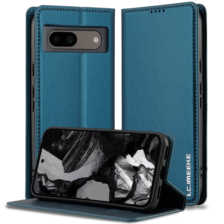 For Google Pixel 7A LC.IMEEKE L1 Series Frosted Fine Texture PU Phone Case(Blue) by LC.IMEEKE