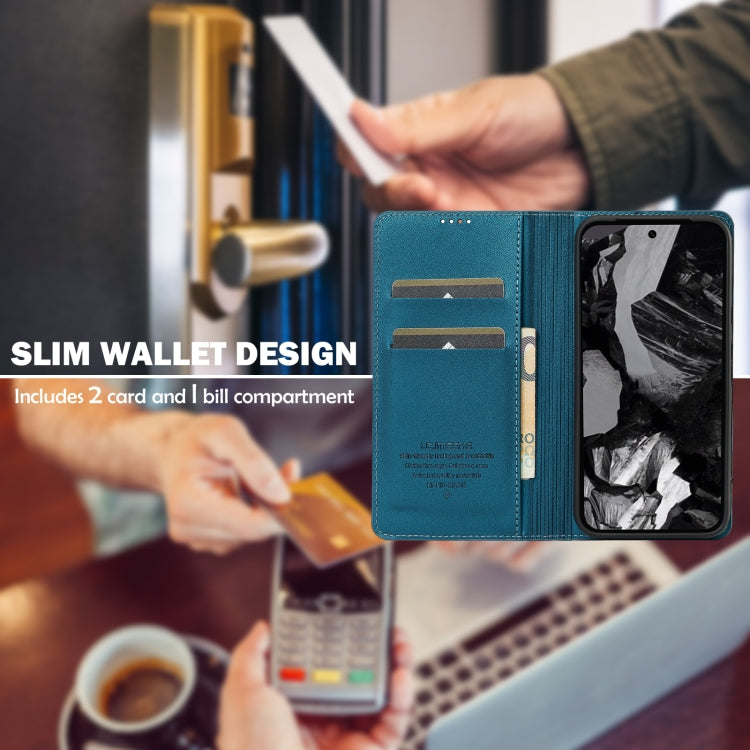 For Google Pixel 7A LC.IMEEKE L1 Series Frosted Fine Texture PU Phone Case(Blue) by LC.IMEEKE