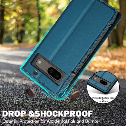 For Google Pixel 7A LC.IMEEKE L1 Series Frosted Fine Texture PU Phone Case(Blue) by LC.IMEEKE